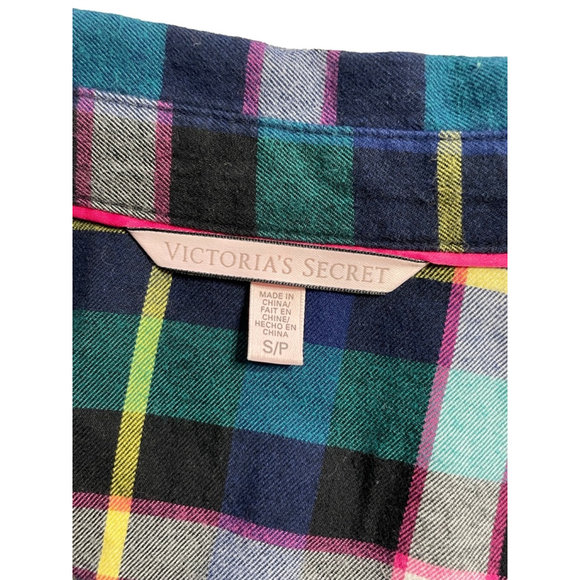 Women's Victoria's Secret Plaid Shirt, Size S/P, Blue - Picture 4 of 4